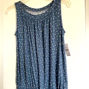 New With Tags LOFT Small Blue PolkadotSleeveless Blouse